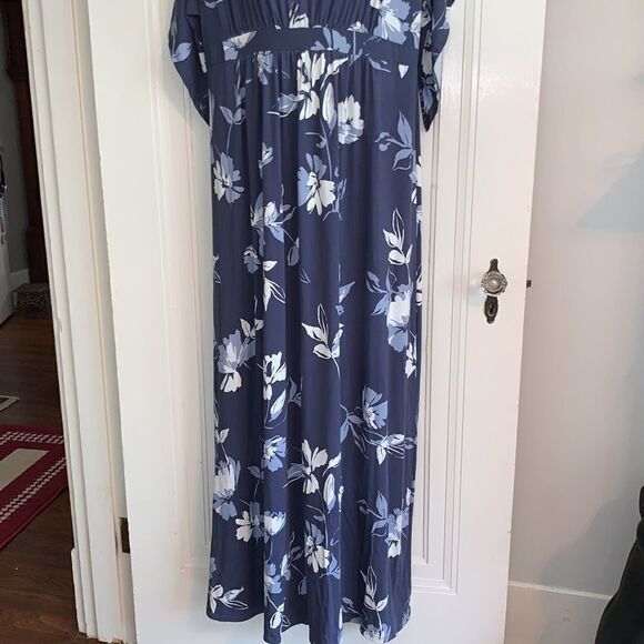 NWT Isabel Maternity indigo blue maxi dress - Picture 3 of 11